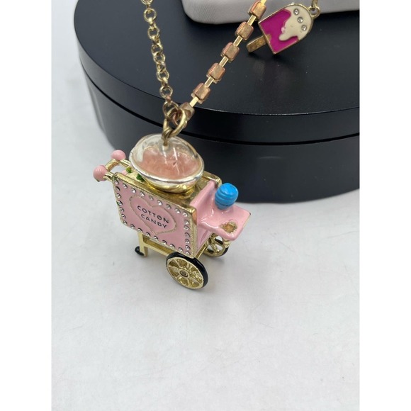 Vintage Betsey Johnson Cotton Candy Machine Popsicle Sweet Charm Chain Necklace - Picture 7 of 16